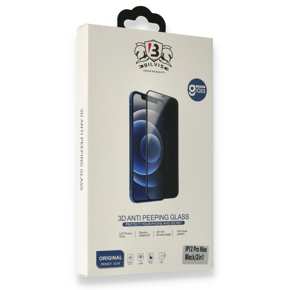 CLZ942 İphone 12 Bilvis Hayalet Cam Ekran Koruyucu - Ürün Rengi : Siyah