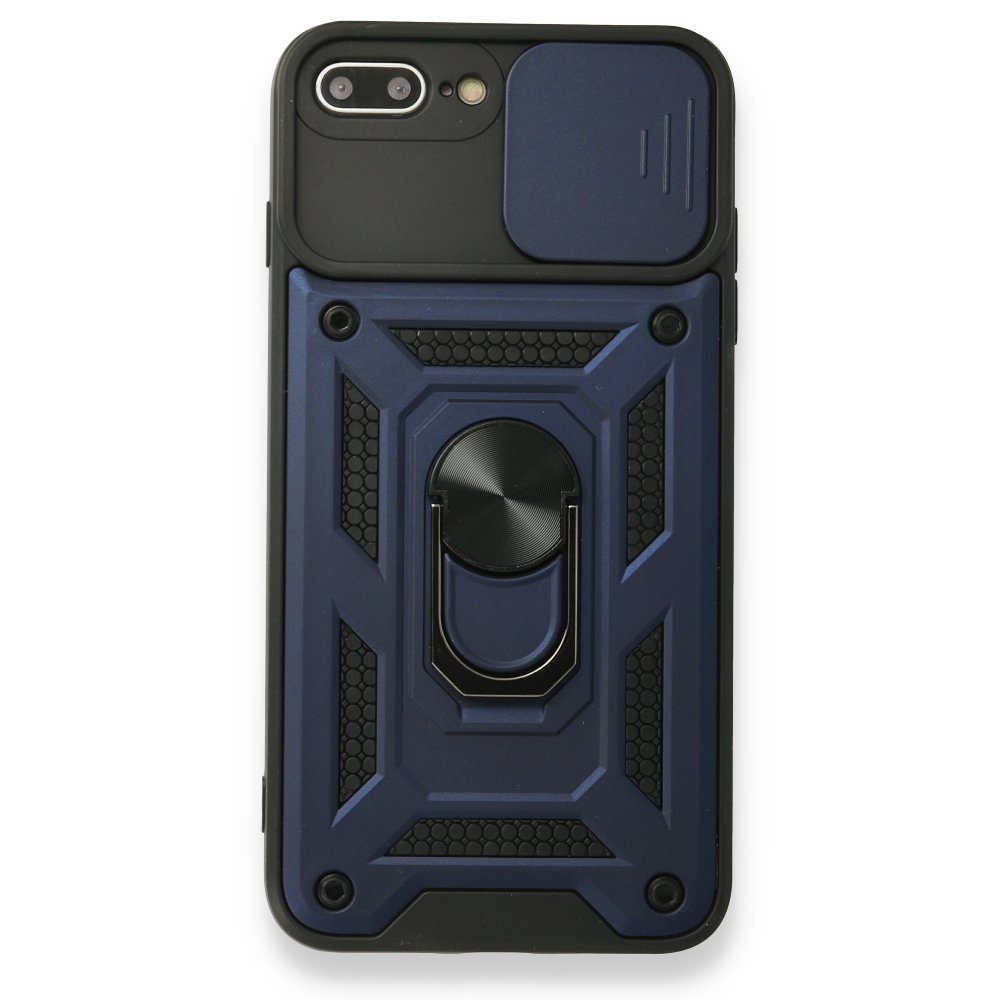 CLZ942 İphone 7 Plus Kılıf Pars Lens Yüzüklü Silikon - Ürün Rengi : Siyah