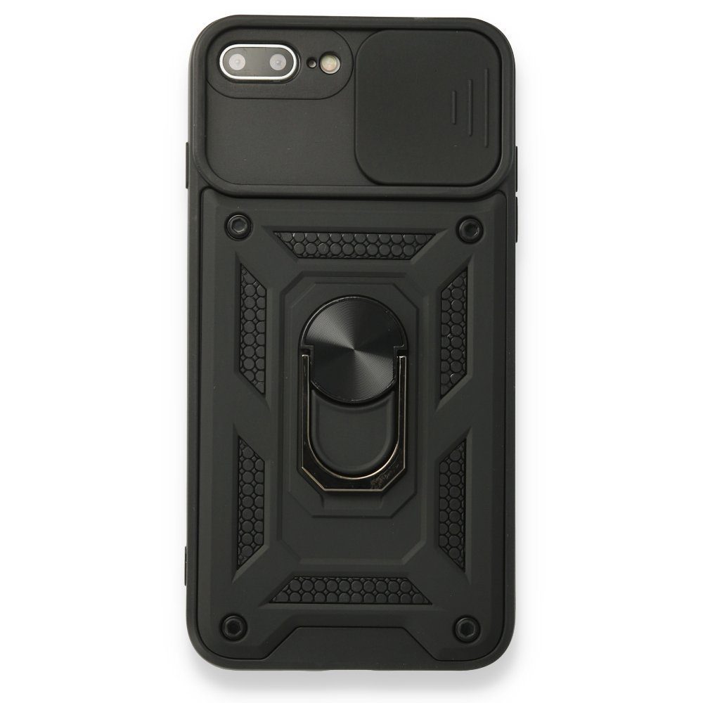 CLZ942 İphone 8 Plus Kılıf Pars Lens Yüzüklü Silikon - Ürün Rengi : Kırmızı