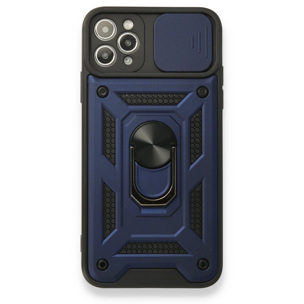 CLZ942 İphone 11 Pro Max Kılıf Pars Lens Yüzüklü Silikon - Ürün Rengi : Lacivert