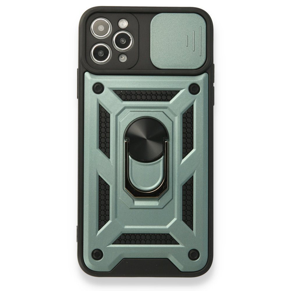 CLZ942 İphone 11 Pro Max Kılıf Pars Lens Yüzüklü Silikon - Ürün Rengi : Siyah