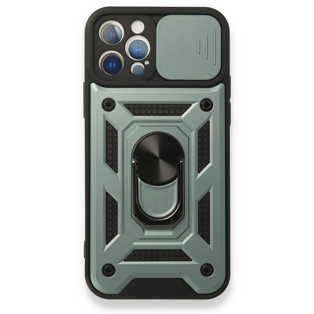 CLZ942 İphone 12 Pro Kılıf Pars Lens Yüzüklü Silikon - Ürün Rengi : Siyah