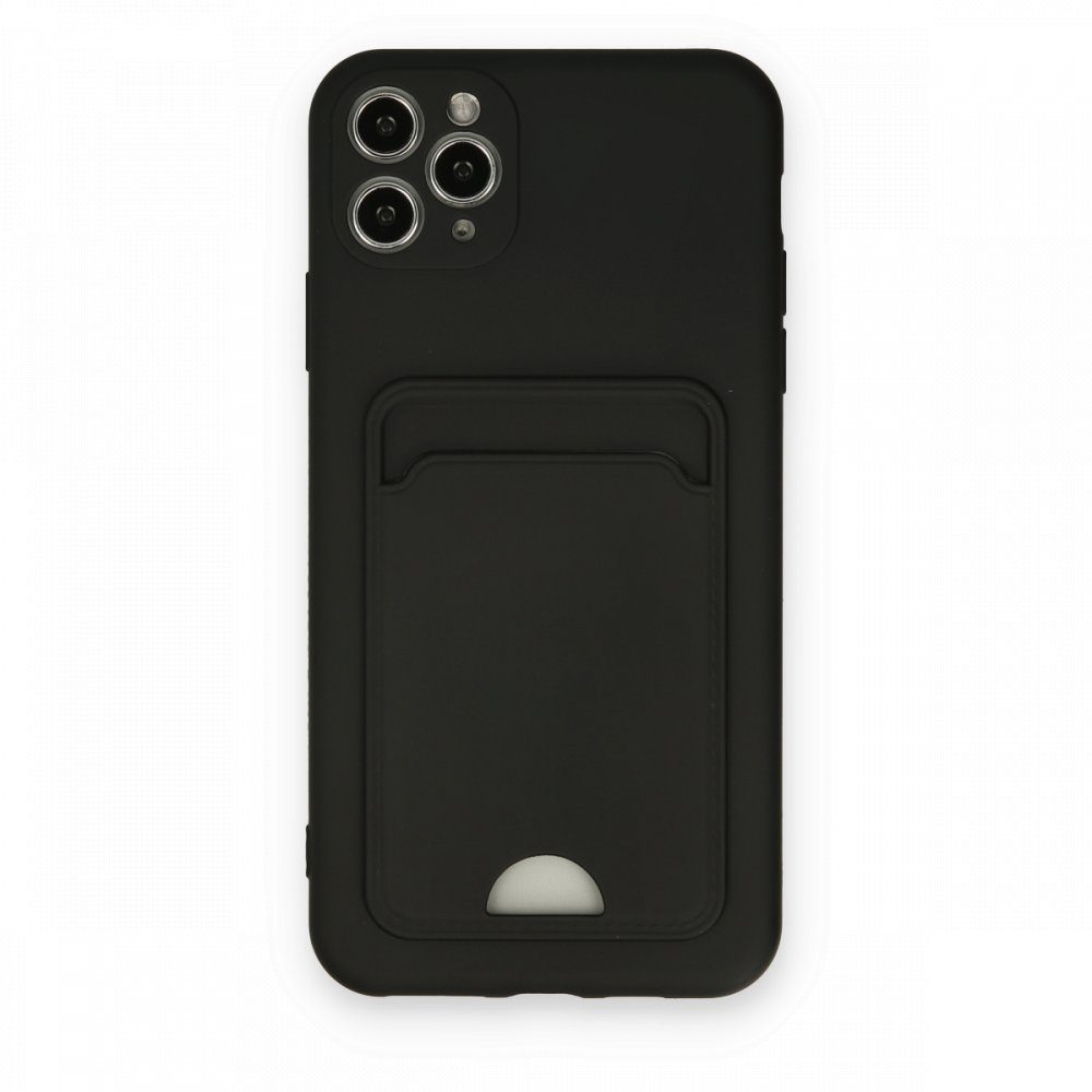 CLZ942 İphone 11 Pro Max Kılıf Kelvin Kartvizitli Silikon - Ürün Rengi : Siyah