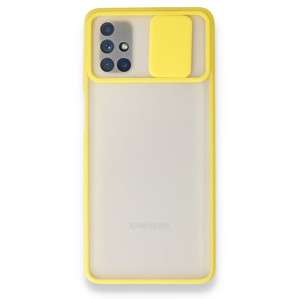 CLZ942 Samsung Galaxy M51 Kılıf Palm Buzlu Kamera Sürgülü Silikon - Ürün Rengi : Lila