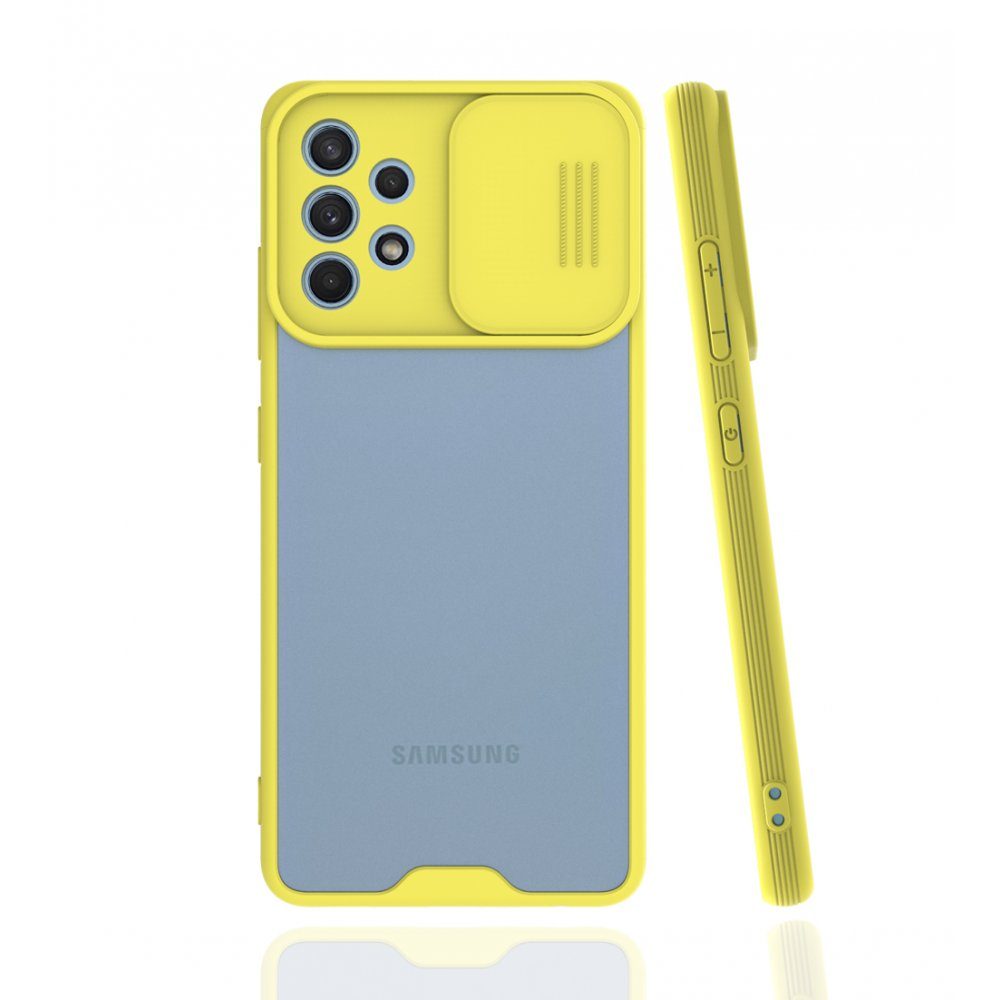 CLZ942 Samsung Galaxy A32 Kılıf Platin Kamera Koruma Silikon - Ürün Rengi : Sarı