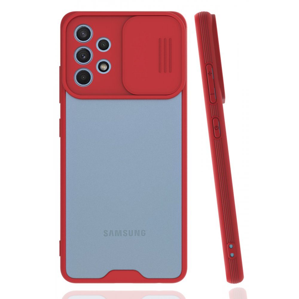 CLZ942 Samsung Galaxy A32 Kılıf Platin Kamera Koruma Silikon - Ürün Rengi : Kırmızı