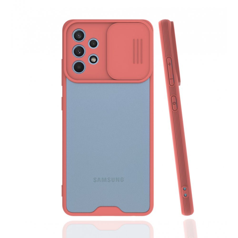 CLZ942 Samsung Galaxy A32 Kılıf Platin Kamera Koruma Silikon - Ürün Rengi : Kırmızı
