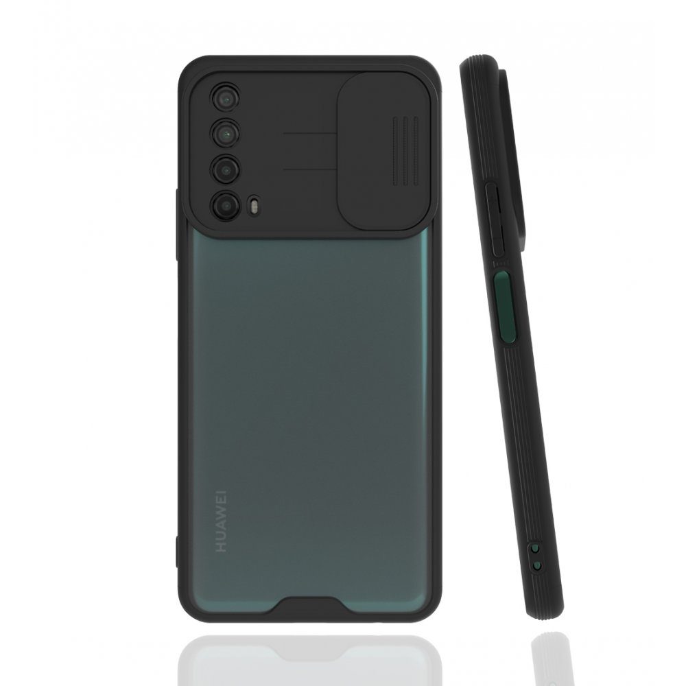 CLZ942 Huawei P Smart 2021 Kılıf Platin Kamera Koruma Silikon - Ürün Rengi : Siyah