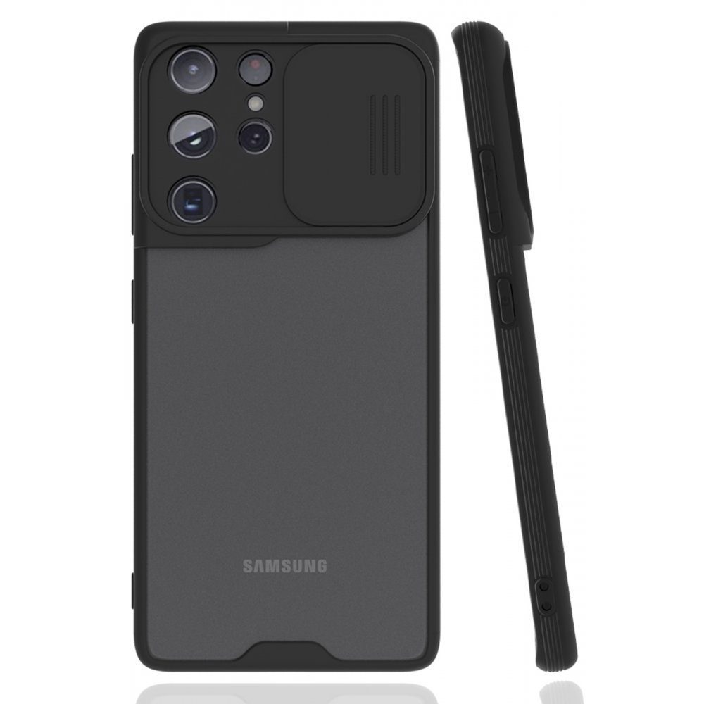 CLZ942 Samsung Galaxy S21 Ultra Kılıf Platin Kamera Koruma Silikon - Ürün Rengi : Pembe