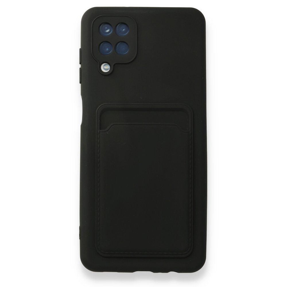 CLZ942 Samsung Galaxy A12 Kılıf Kelvin Kartvizitli Silikon - Ürün Rengi : Siyah