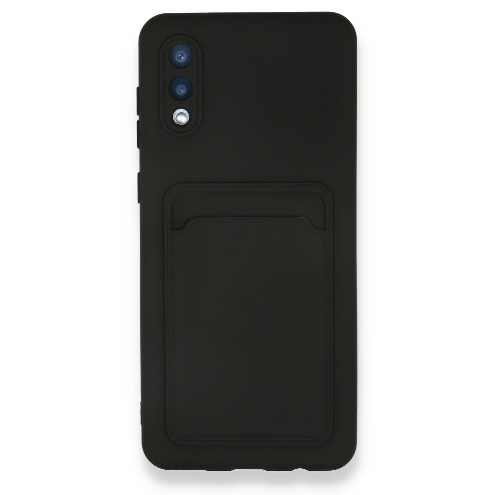 CLZ942 Samsung Galaxy A02 Kılıf Kelvin Kartvizitli Silikon - Ürün Rengi : Siyah