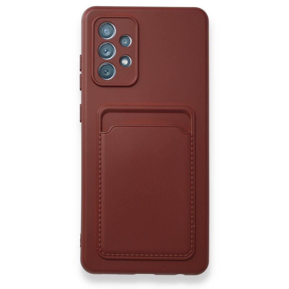CLZ942 Samsung Galaxy A52 Kılıf Kelvin Kartvizitli Silikon - Ürün Rengi : Lila
