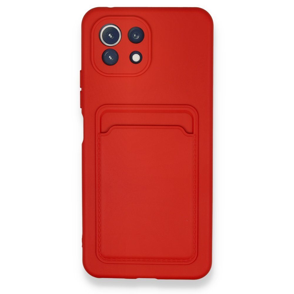 CLZ942 Xiaomi Mi 11 Kılıf Kelvin Kartvizitli Silikon - Ürün Rengi : Kırmızı