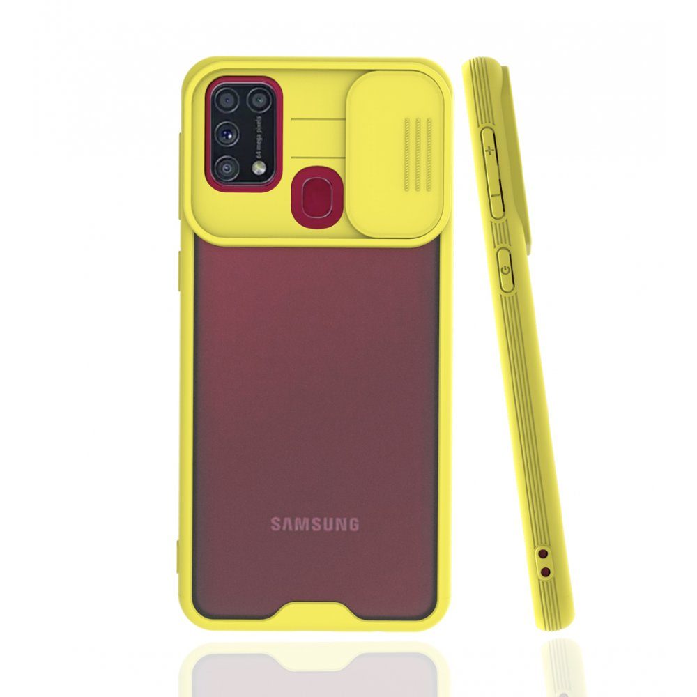CLZ942 Samsung Galaxy M31 Kılıf Platin Kamera Koruma Silikon - Ürün Rengi : Yeşil