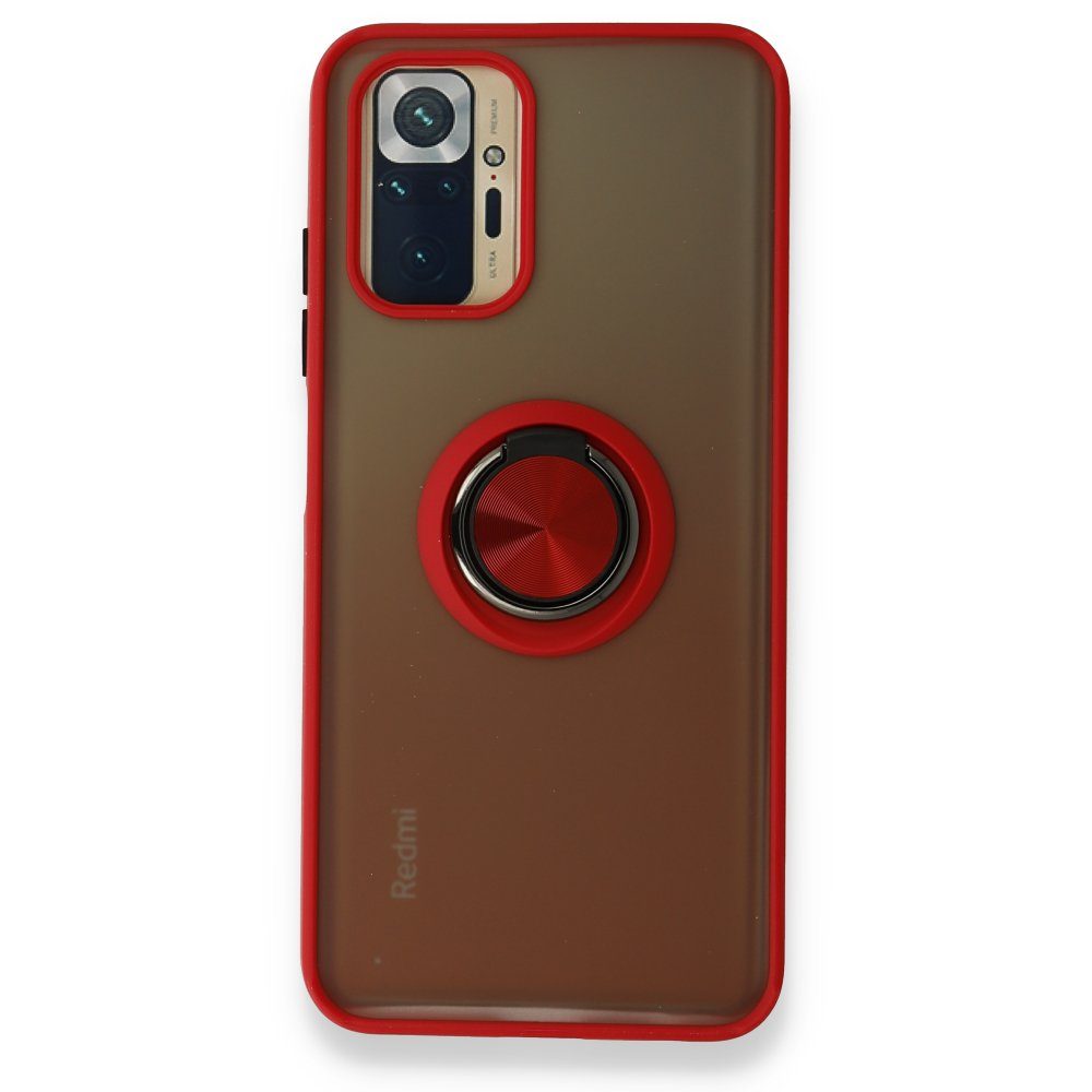 CLZ942 Xiaomi Redmi Note 10s Kılıf Montreal Yüzüklü Silikon Kapak - Ürün Rengi : Kırmızı