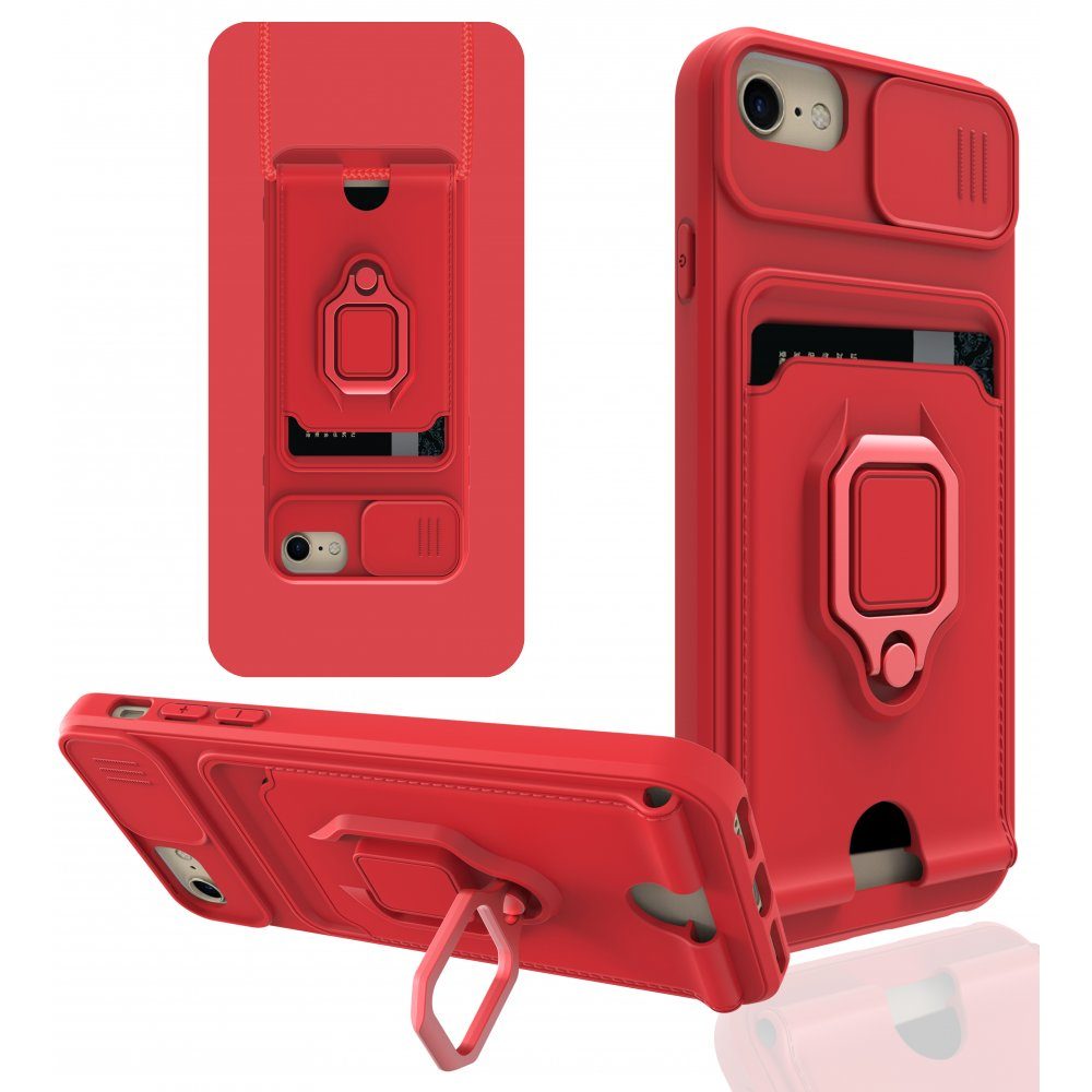 CLZ942 İphone 6 Kılıf Zuma Kartvizitli Yüzüklü Silikon - Ürün Rengi : Kırmızı