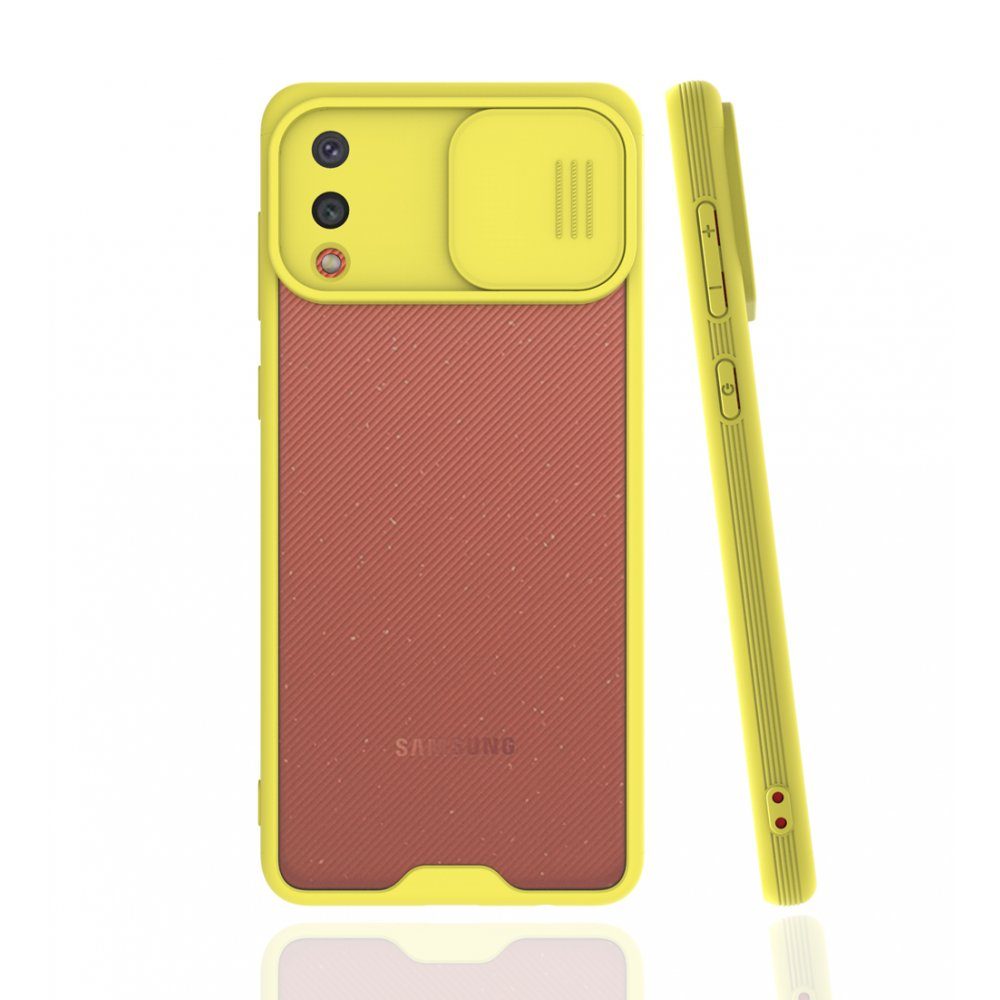 CLZ942 Samsung Galaxy A02 Kılıf Platin Kamera Koruma Silikon - Ürün Rengi : Sarı