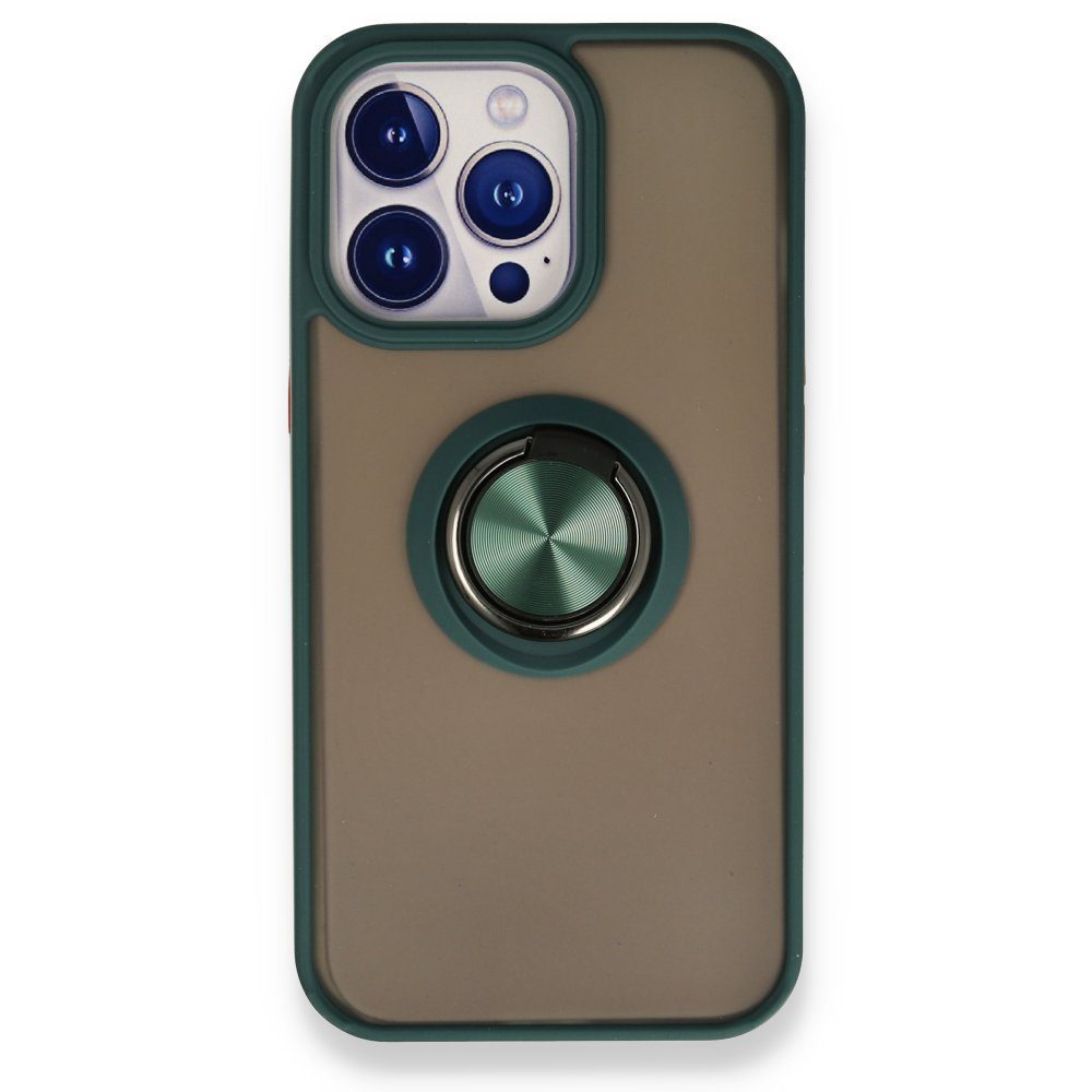 CLZ942 İphone 13 Pro Max Kılıf Montreal Yüzüklü Silikon Kapak - Ürün Rengi : Siyah