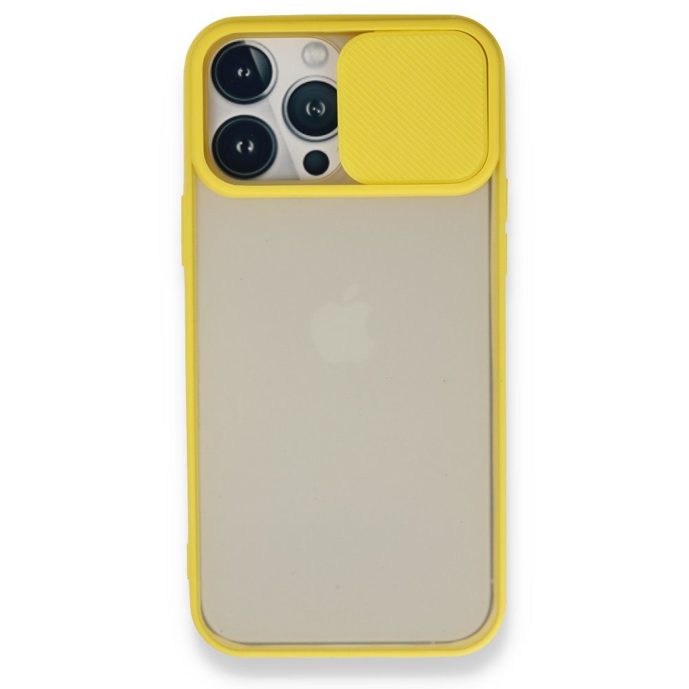 CLZ942 İphone 13 Pro Max Kılıf Palm Buzlu Kamera Sürgülü Silikon - Ürün Rengi : Lila