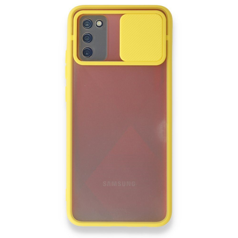CLZ942 Samsung Galaxy A03s Kılıf Palm Buzlu Kamera Sürgülü Silikon - Ürün Rengi : Kırmızı