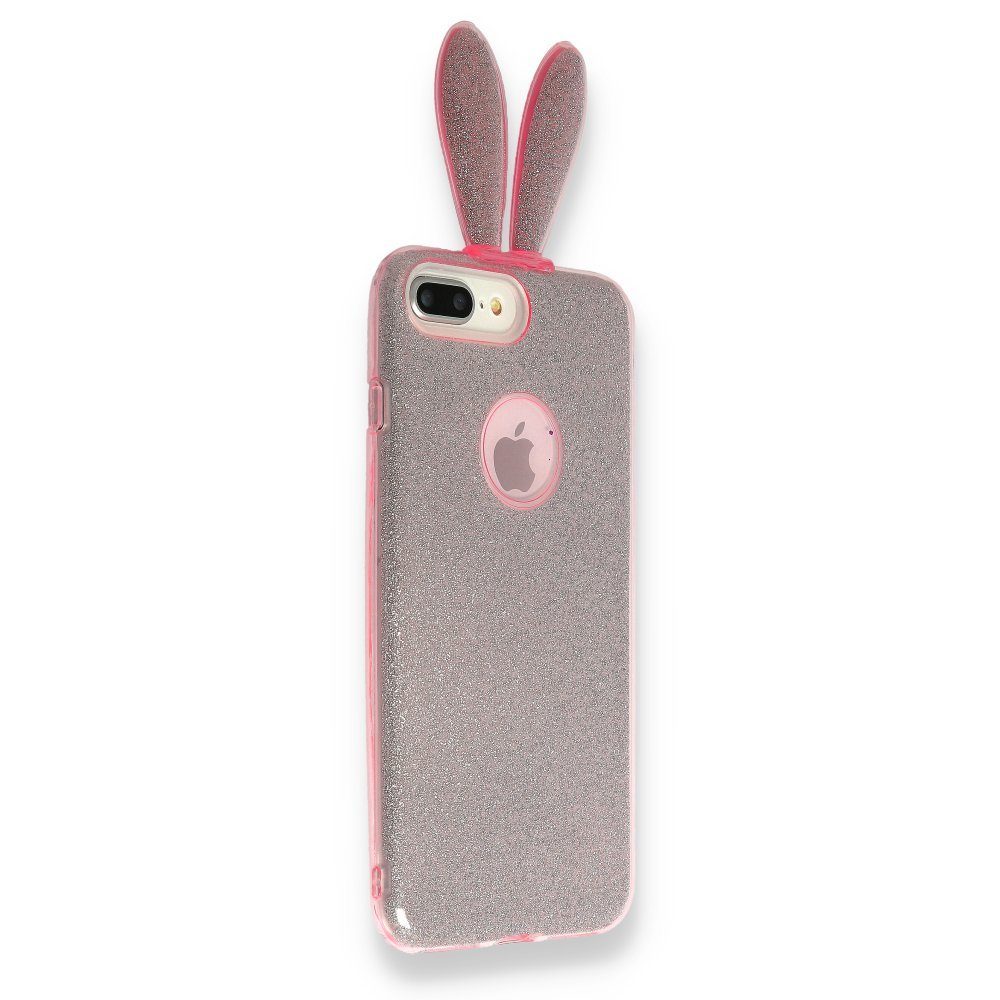 CLZ192 Samsung Galaxy S10 Kılıf Rabbit Simli Silikon - Ürün Rengi : Pembe