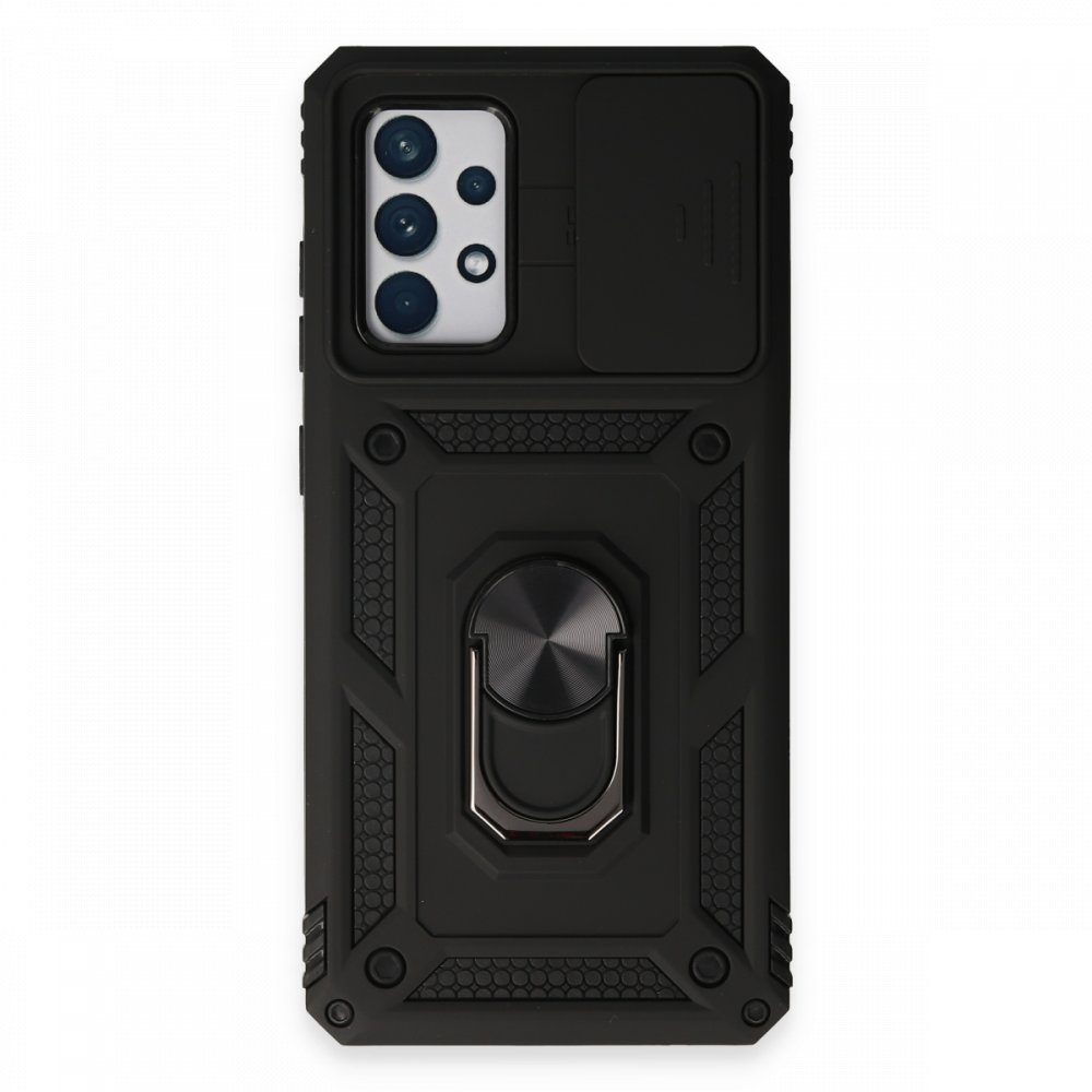 CLZ942 Samsung Galaxy A52s Kılıf Pars Lens Yüzüklü Silikon - Ürün Rengi : Siyah