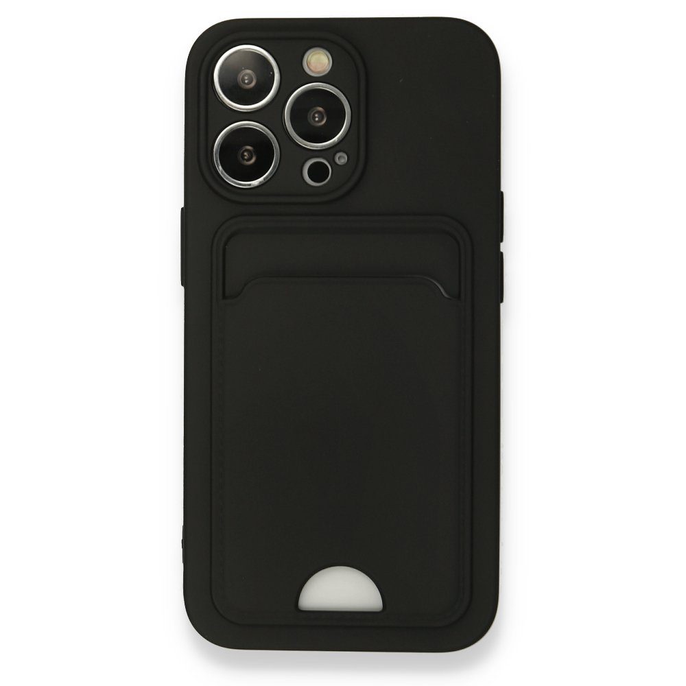 CLZ942 İphone 13 Pro Kılıf Kelvin Kartvizitli Silikon - Ürün Rengi : Siyah