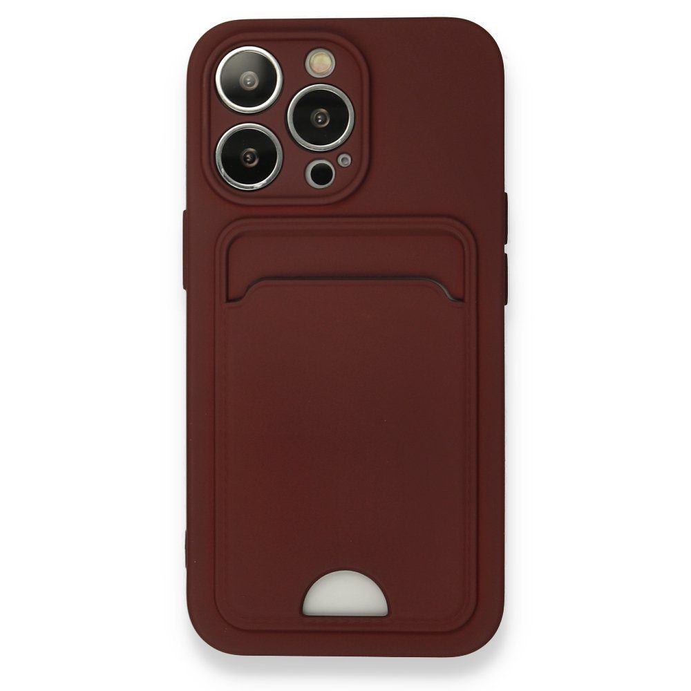 CLZ942 İphone 13 Pro Kılıf Kelvin Kartvizitli Silikon - Ürün Rengi : Kırmızı