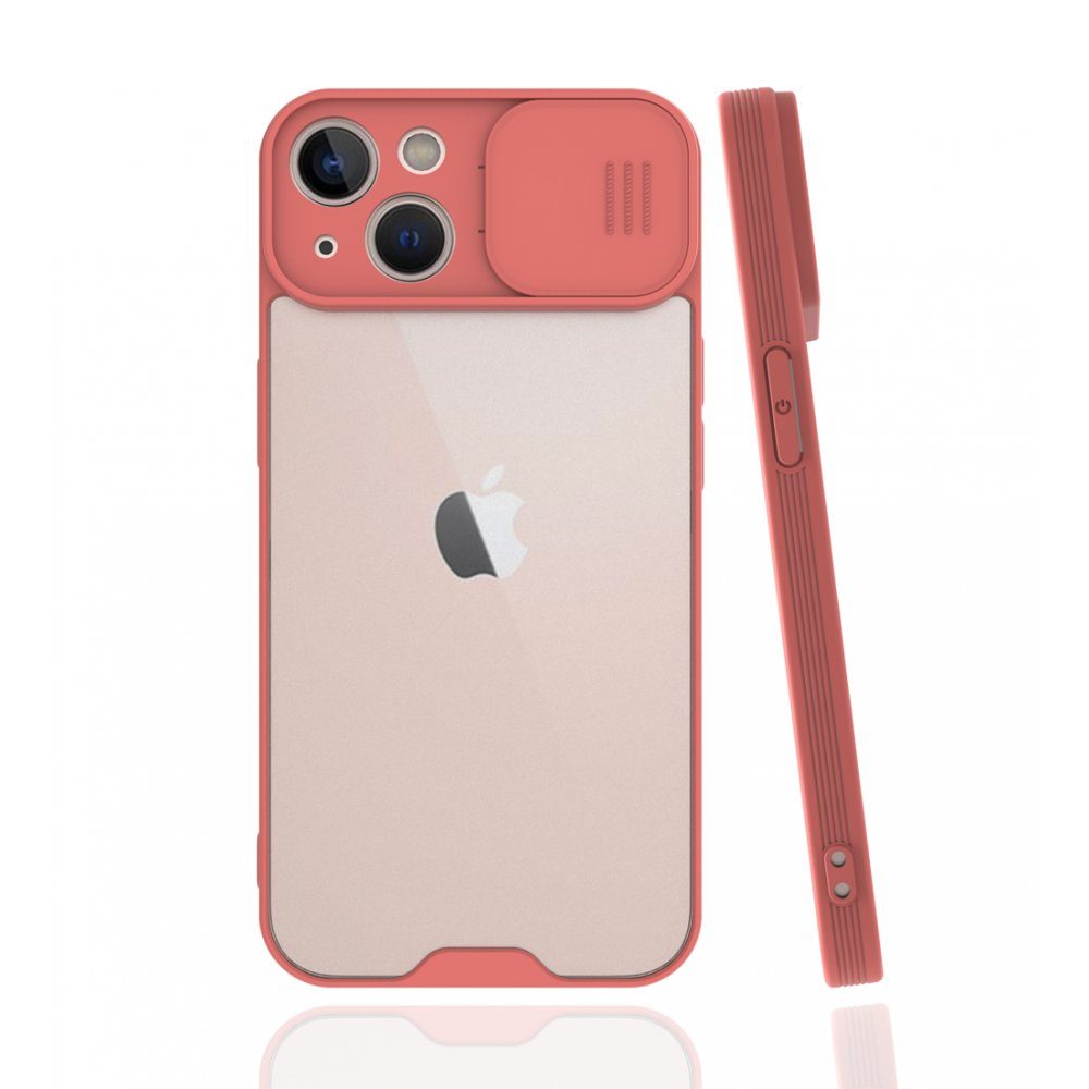 CLZ942 İphone 13 Mini Kılıf Platin Kamera Koruma Silikon - Ürün Rengi : Kırmızı
