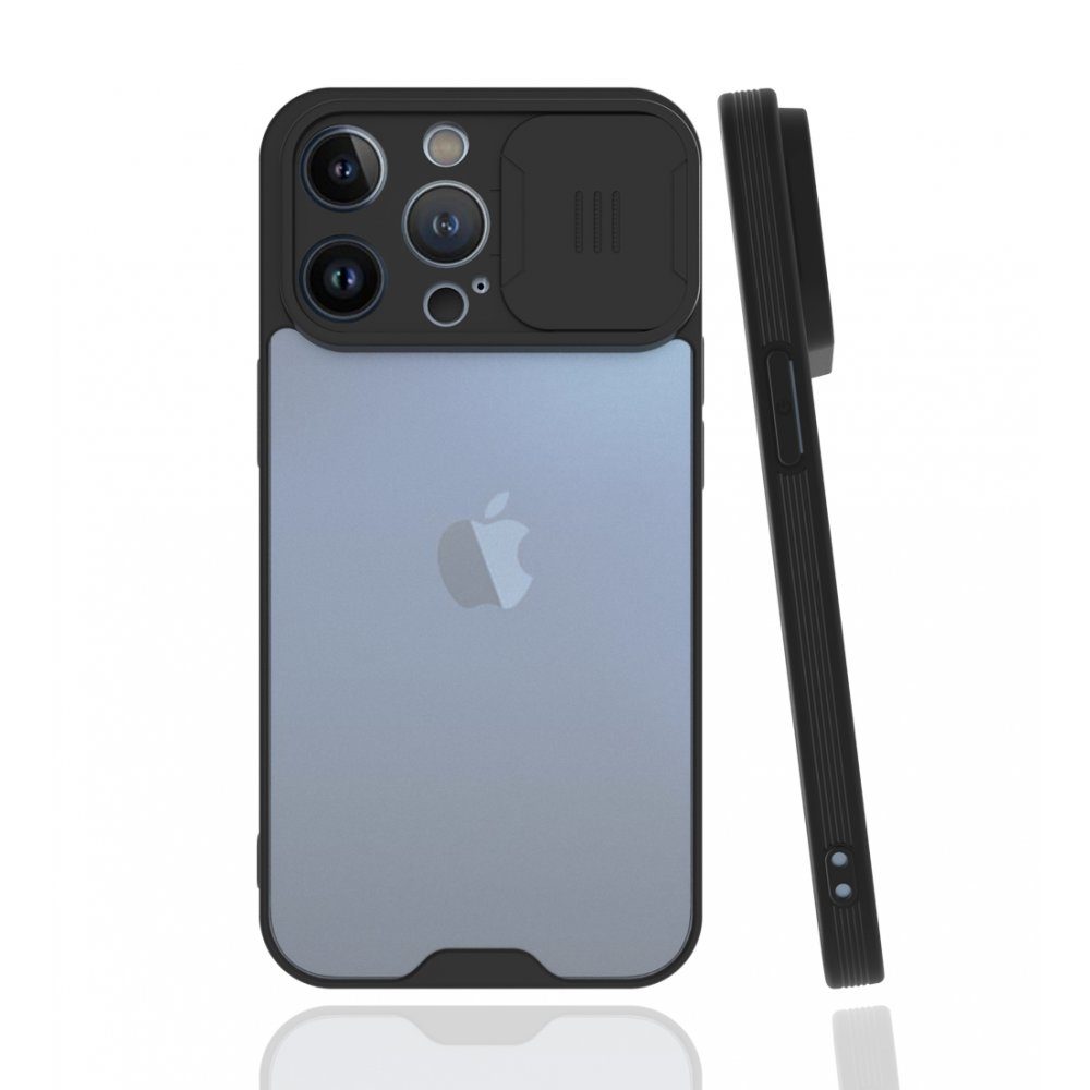 CLZ942 İphone 13 Pro Kılıf Platin Kamera Koruma Silikon - Ürün Rengi : Siyah