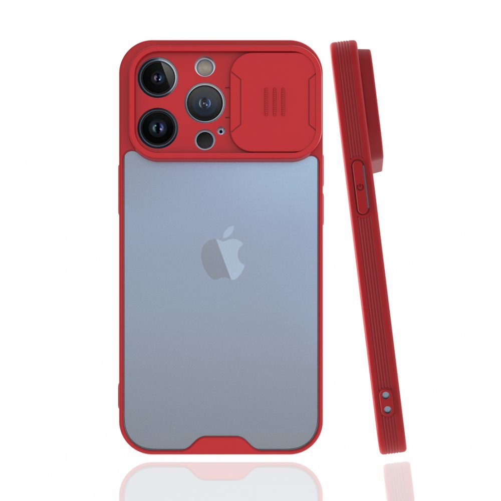CLZ942 İphone 13 Pro Max Kılıf Platin Kamera Koruma Silikon - Ürün Rengi : Kırmızı