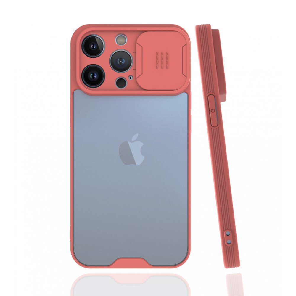 CLZ942 İphone 13 Pro Max Kılıf Platin Kamera Koruma Silikon - Ürün Rengi : Kırmızı