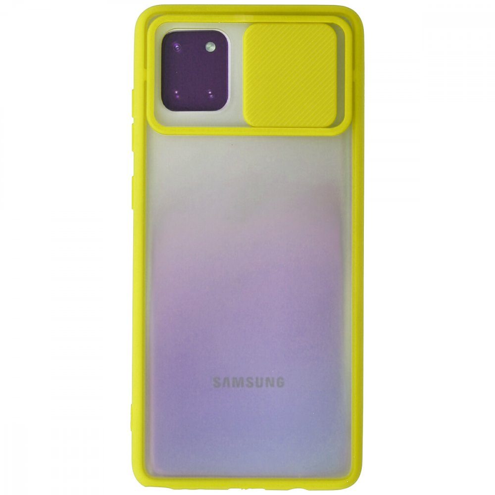 CLZ942 Samsung Galaxy A81 / Note 10 Lite Kılıf Palm Buzlu Kamera Sürgülü Silikon - Ürün Rengi : Lacivert