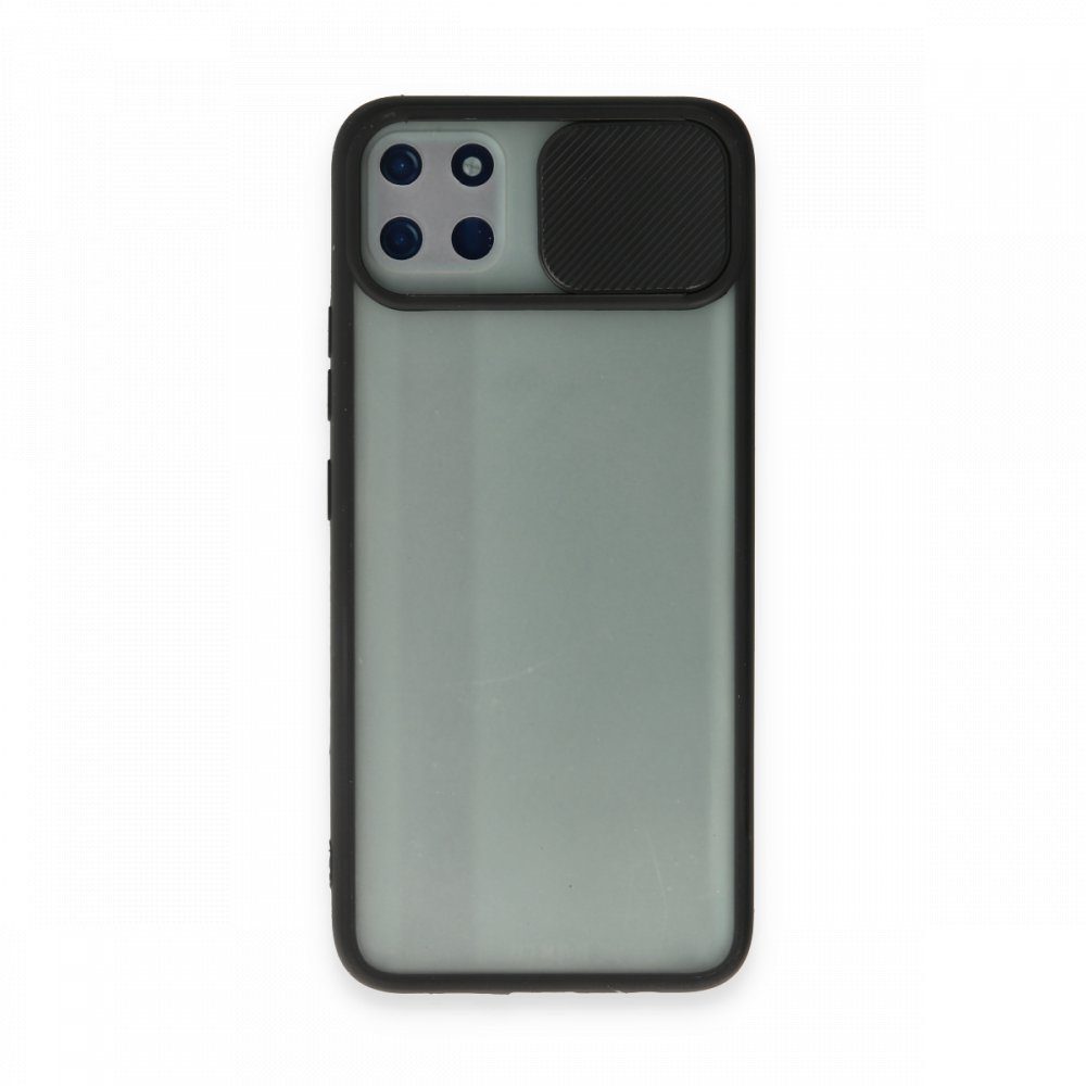 CLZ942 Realme C11 Kılıf Palm Buzlu Kamera Sürgülü Silikon - Ürün Rengi : Siyah