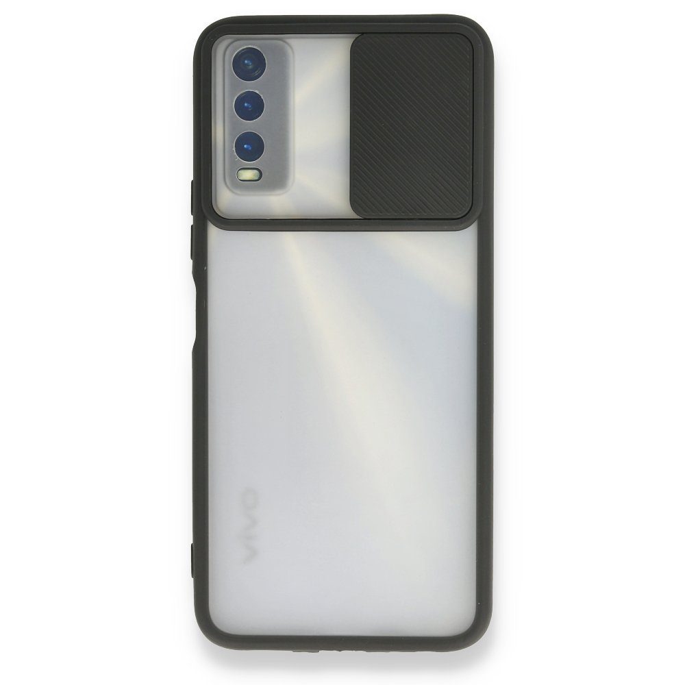 CLZ942 Vivo Y20 Kılıf Palm Buzlu Kamera Sürgülü Silikon - Ürün Rengi : Sarı