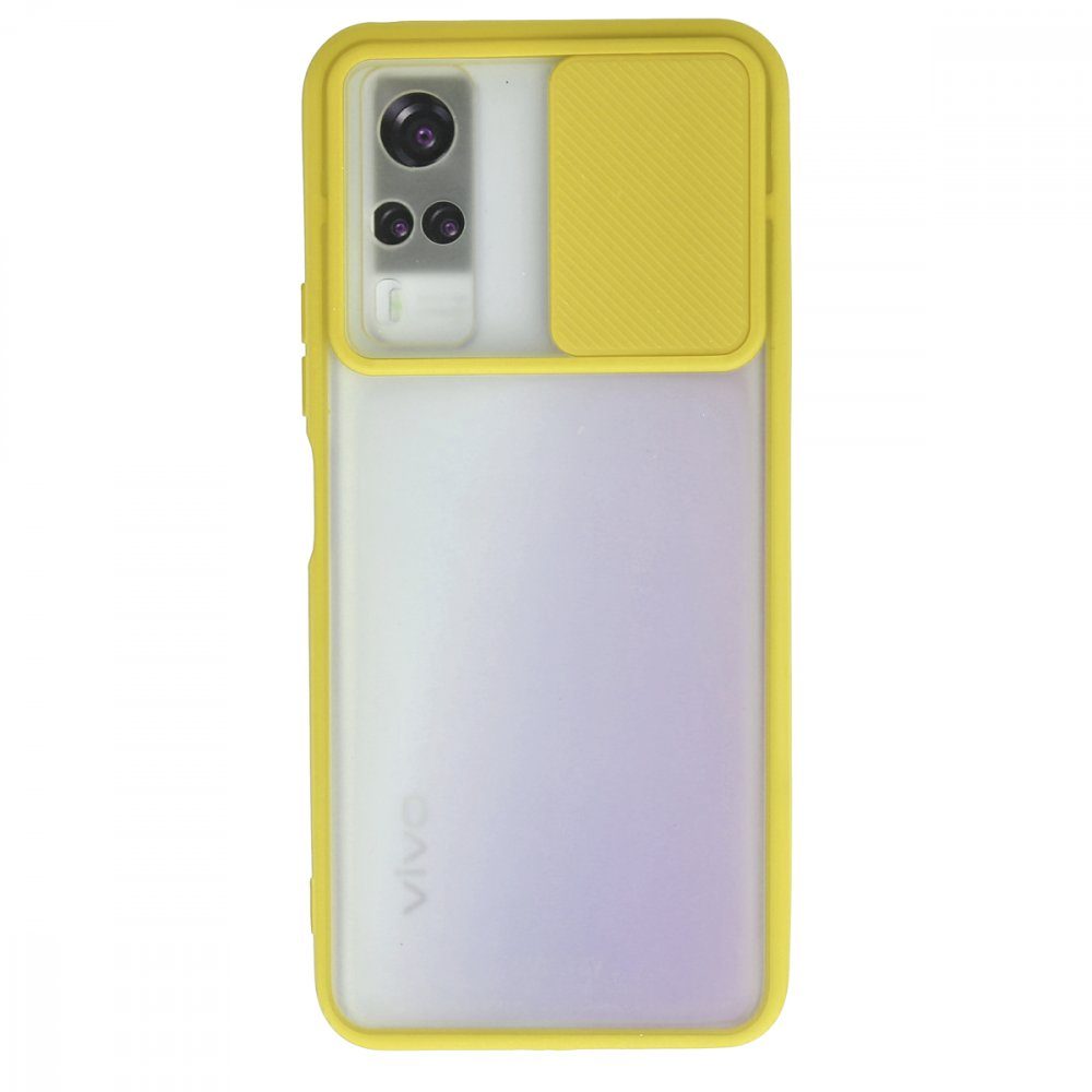 CLZ942 Vivo Y53s Kılıf Palm Buzlu Kamera Sürgülü Silikon - Ürün Rengi : Lacivert