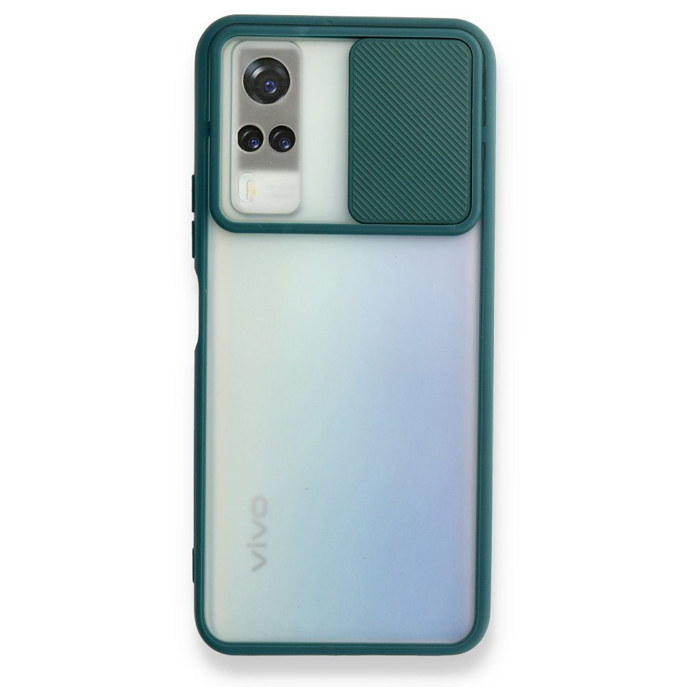 CLZ942 Vivo Y51 Kılıf Palm Buzlu Kamera Sürgülü Silikon - Ürün Rengi : Yeşil