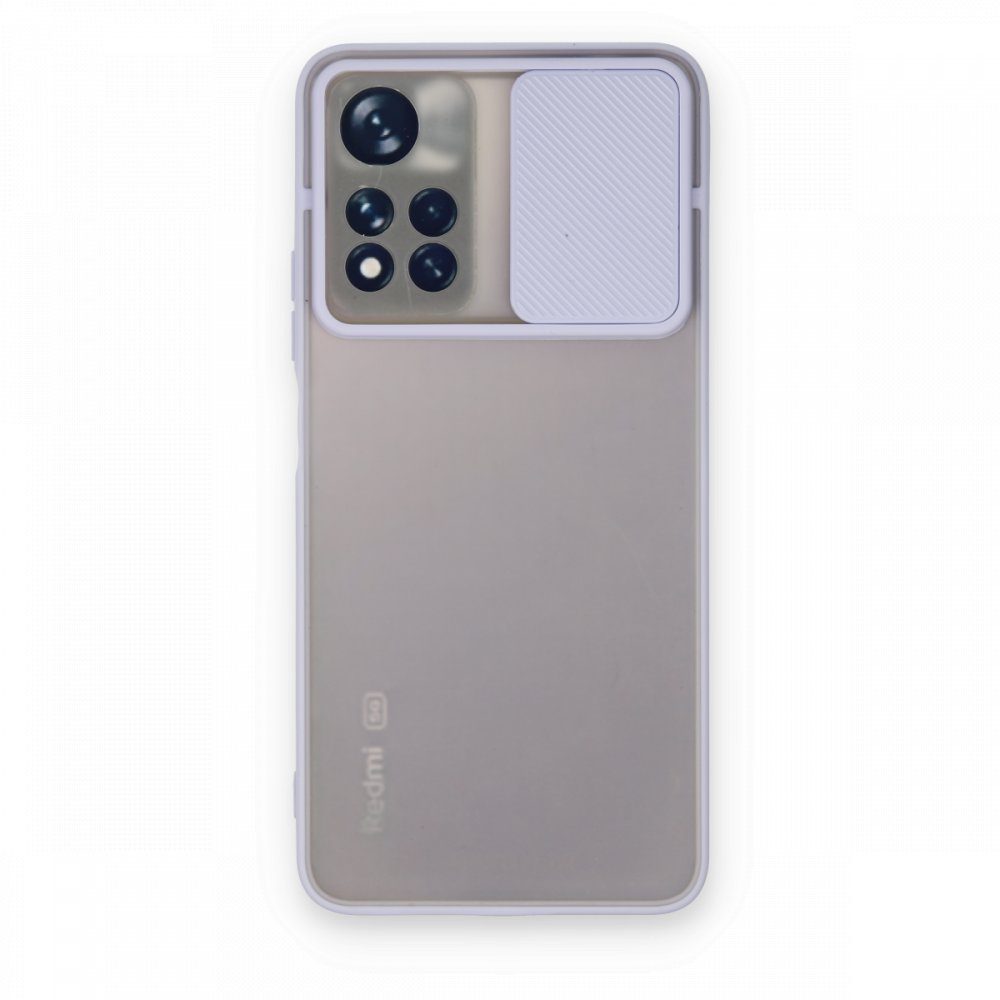 CLZ942 Xiaomi Redmi Note 11t Kılıf Palm Buzlu Kamera Sürgülü Silikon - Ürün Rengi : Lila