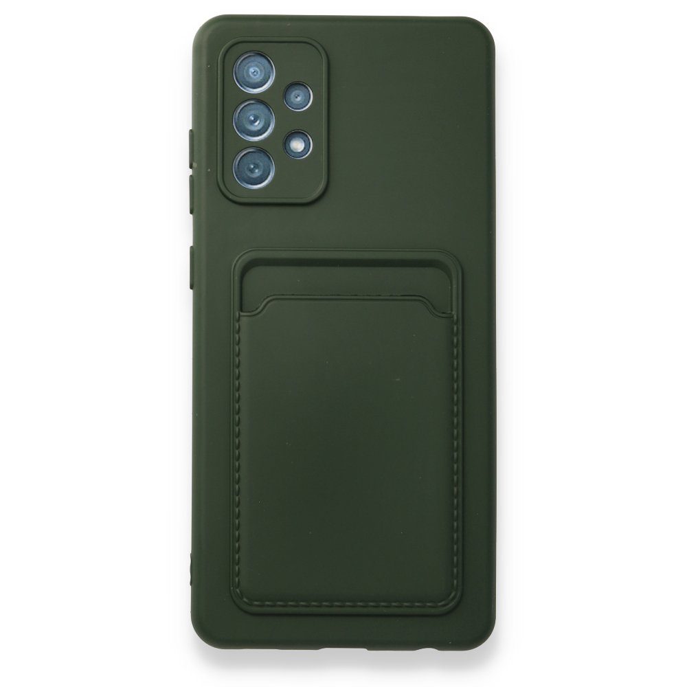CLZ942 Samsung Galaxy A13 4g Kılıf Kelvin Kartvizitli Silikon - Ürün Rengi : Koyu Yeşil