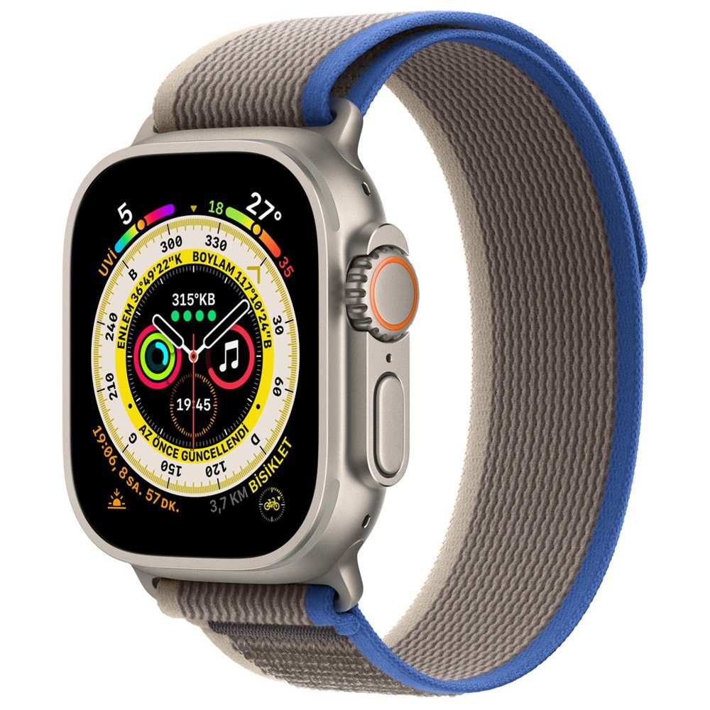 CLZ942 Apple Watch 41mm Trail Kordon - Ürün Rengi : Mavi-Gri