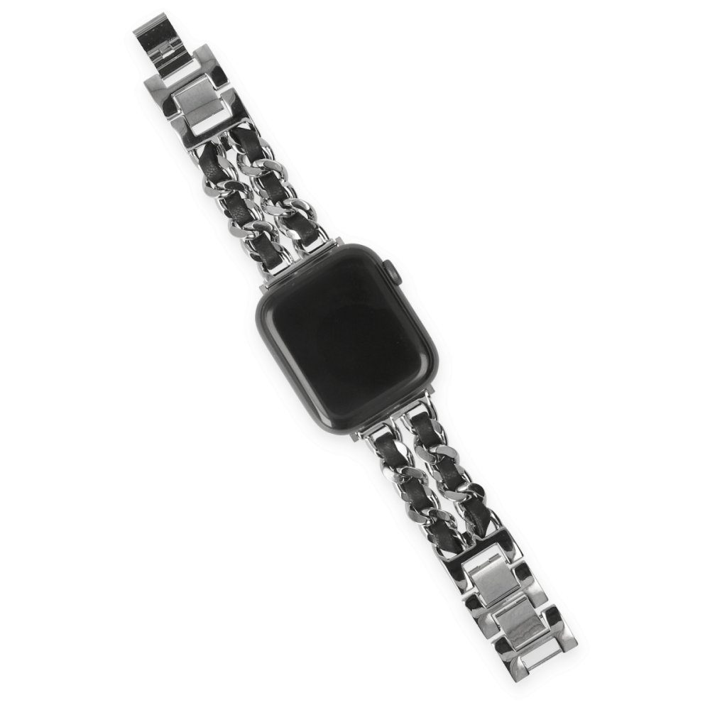 CLZ942 Apple Watch 40mm Kr405 Metal Bakla Kordon - Ürün Rengi : Pembe