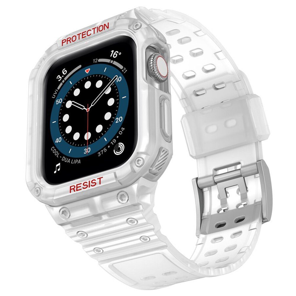 CLZ942 Apple Watch 42mm Kr401 Silikon Kordon - Ürün Rengi : Siyah-Gümüş