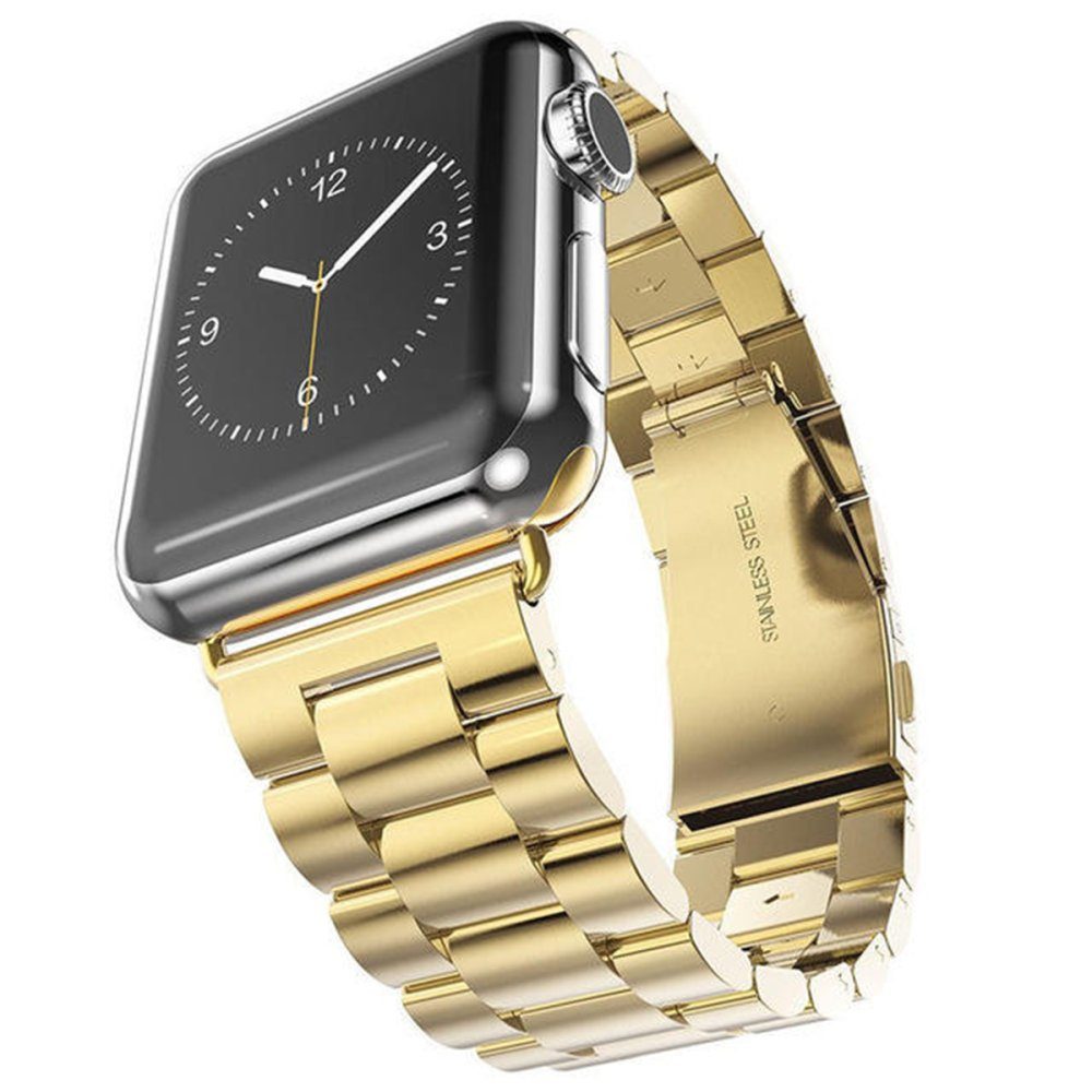 CLZ942 Apple Watch 41mm Metal Baklalı Kordon - Ürün Rengi : Gold