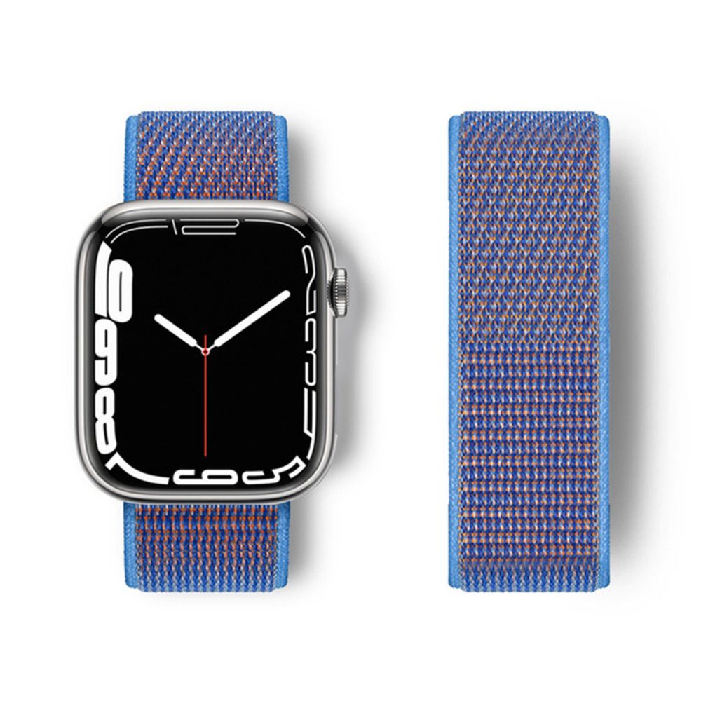 CLZ942 Apple Watch 42mm Hasırlı Cırtcırtlı Kordon - Ürün Rengi : Pembe