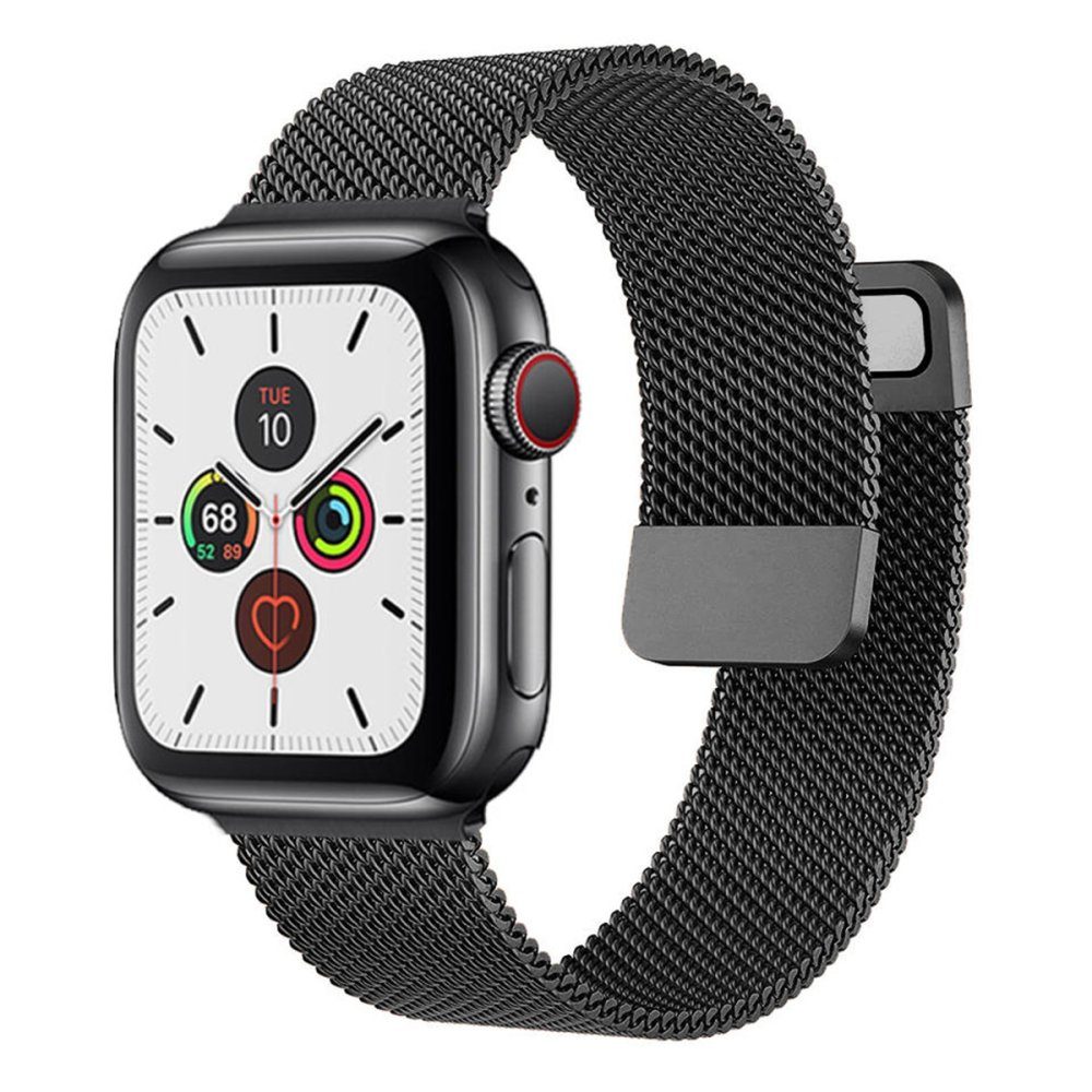 CLZ942 Apple Watch 42mm Metal Mıknatıslı Kordon - Ürün Rengi : Siyah-Beyaz