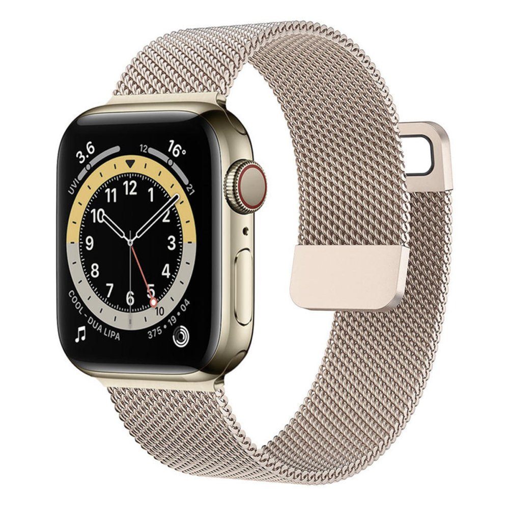 CLZ942 Apple Watch 42mm Metal Mıknatıslı Kordon - Ürün Rengi : Siyah-Beyaz
