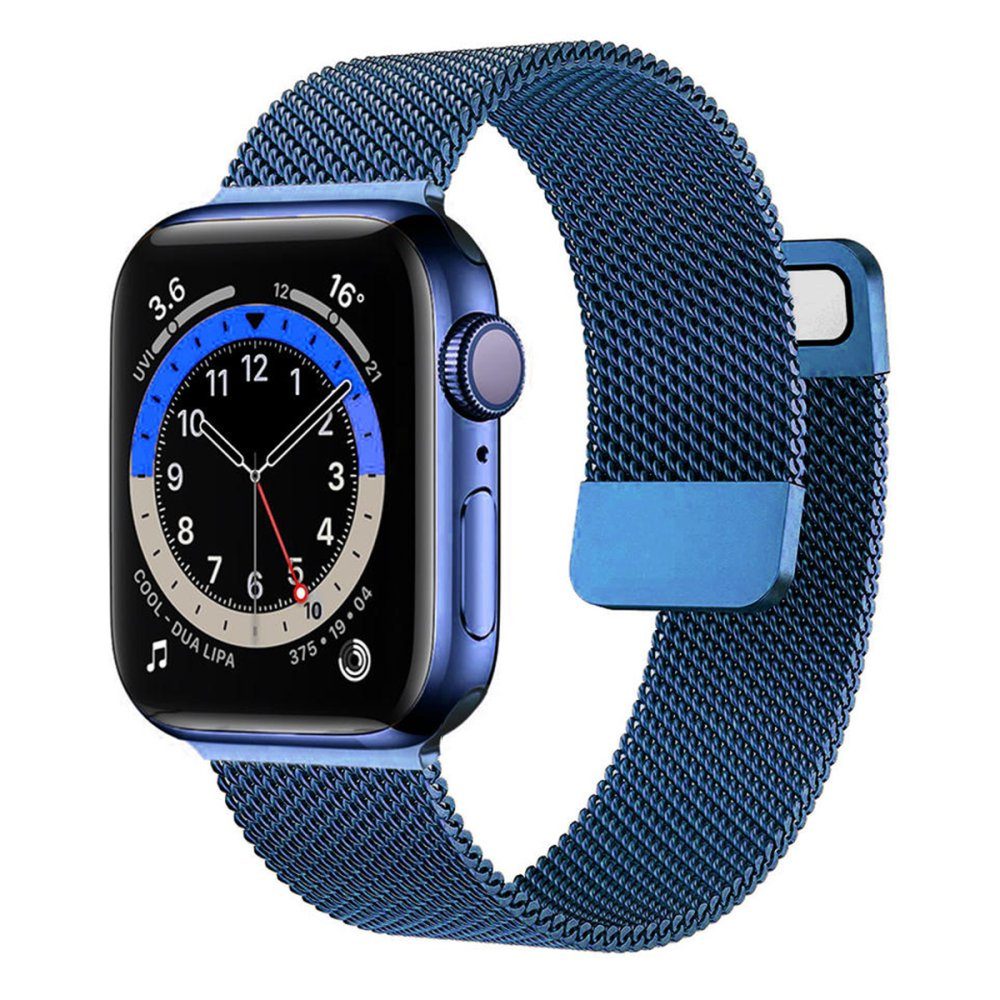 CLZ942 Apple Watch 44mm Metal Mıknatıslı Kordon - Ürün Rengi : Mavi