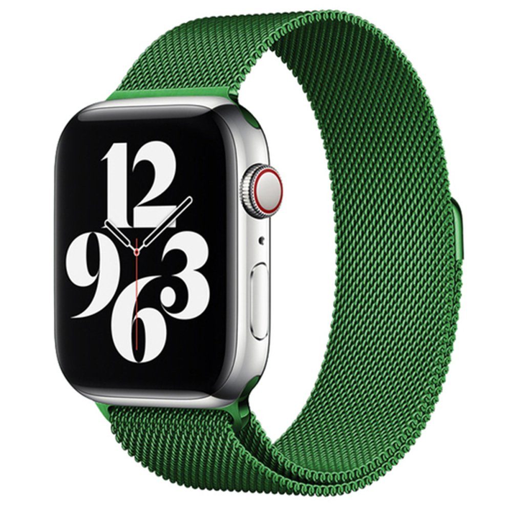CLZ942 Apple Watch 40mm Metal Mıknatıslı Kordon - Ürün Rengi : Turuncu-Yeşil
