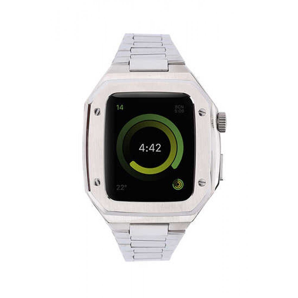 CLZ942 Apple Watch 45mm Metal Petek Kasalı Kordon - Ürün Rengi : Gümüş