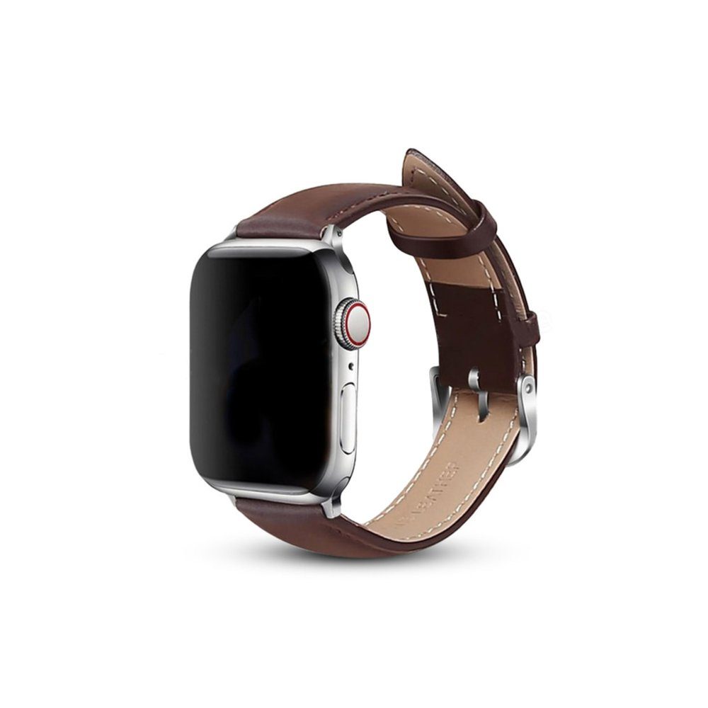 CLZ942 Apple Watch 44mm Nl26 Deri Kordon - Ürün Rengi : Taba